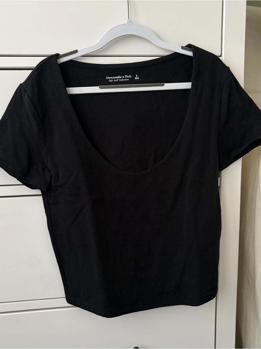 Abercrombie & Fitch Black Scoop Neck Short Sleeve Top